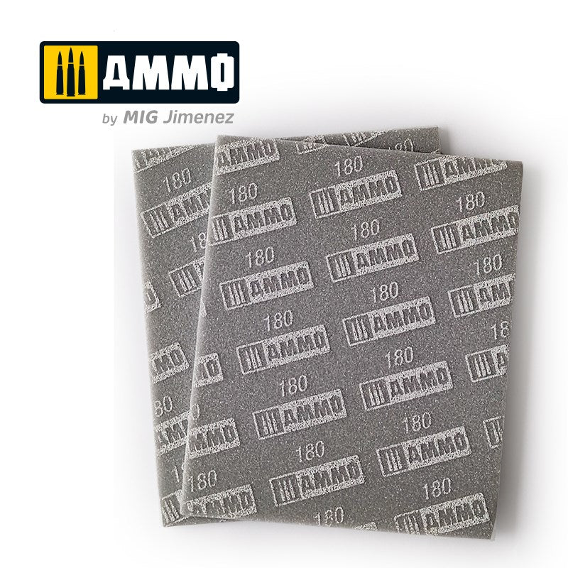 AMMO by Mig Jimenez A.MIG-8556 Sanding Sponge Sheet (180) 2 pcs. (8170402087149)
