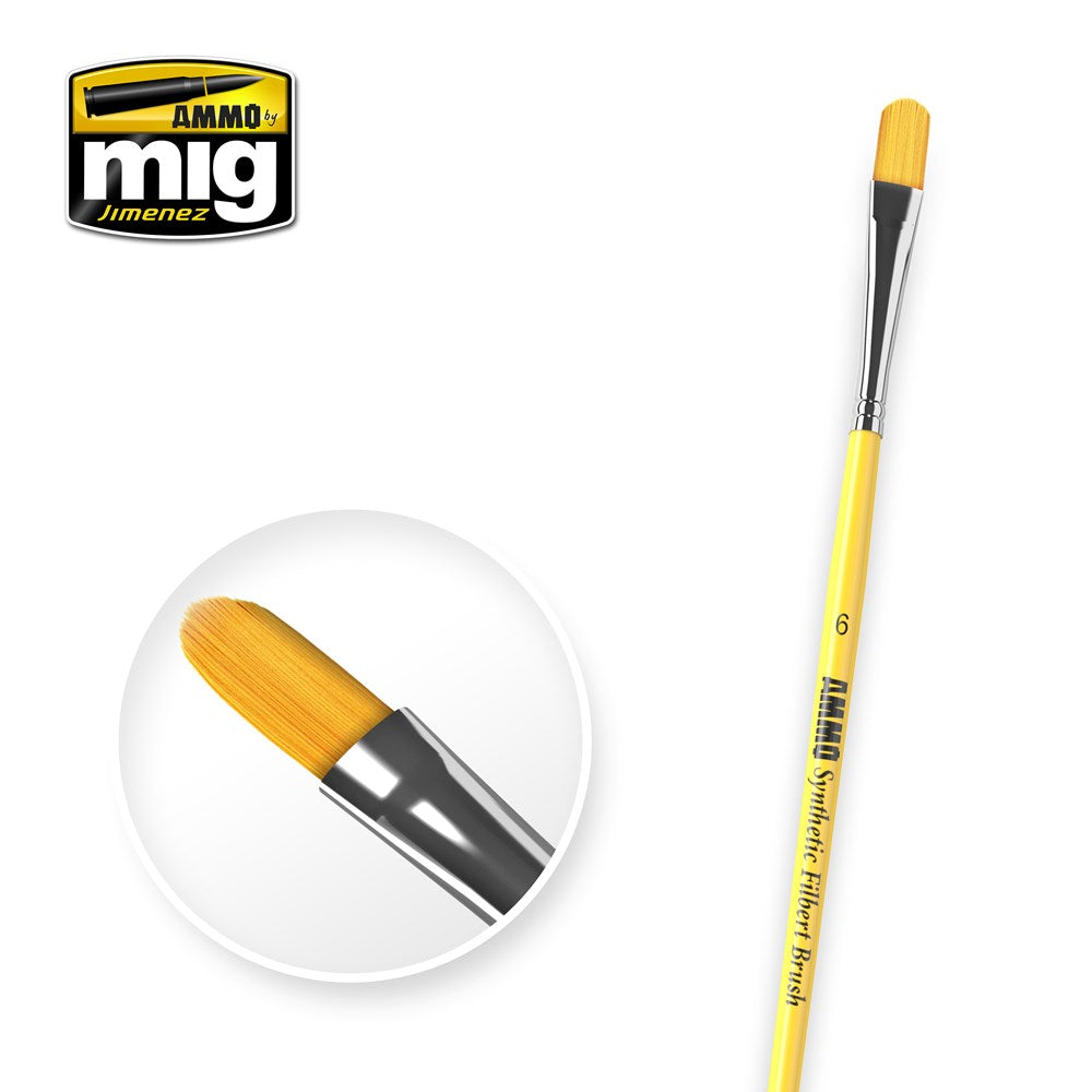 AMMO by Mig Jimenez A.MIG-8596 6 SYNTETIC FILBERT BRUSH (1885215424561)