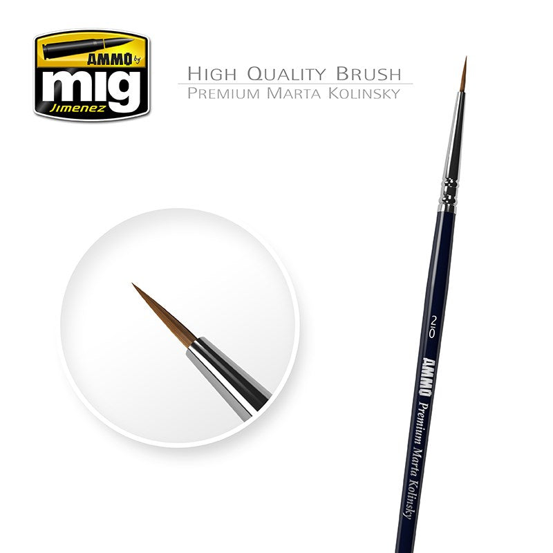 AMMO by Mig Jimenez A.MIG-8601 2/0 PREMIUM MARTA KOLINSKY ROUND BRUSH (8170392977645)