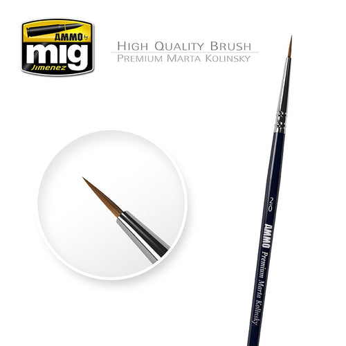 AMMO by Mig Jimenez A.MIG-8601 2/0 PREMIUM MARTA KOLINSKY ROUND BRUSH (8170392977645)