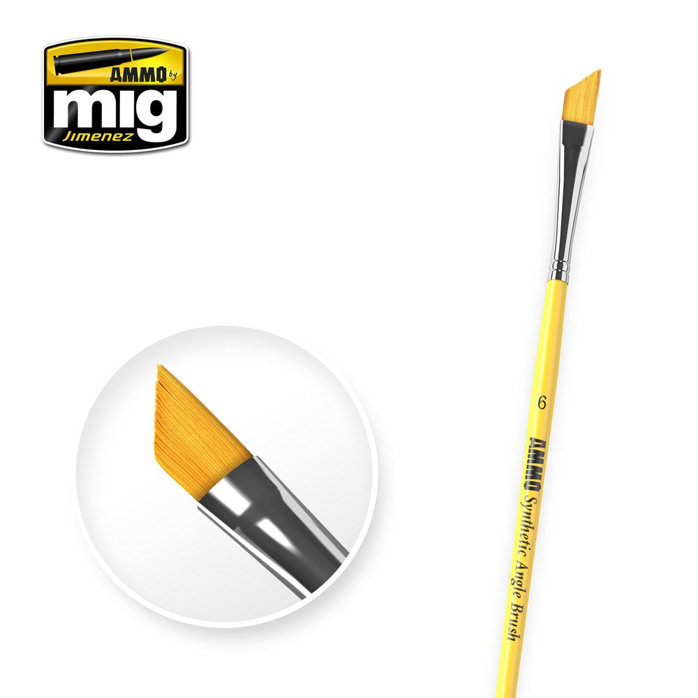 AMMO by Mig Jimenez A.MIG-8607 6 SYNTETIC ANGLE BRUSH (1885215752241)