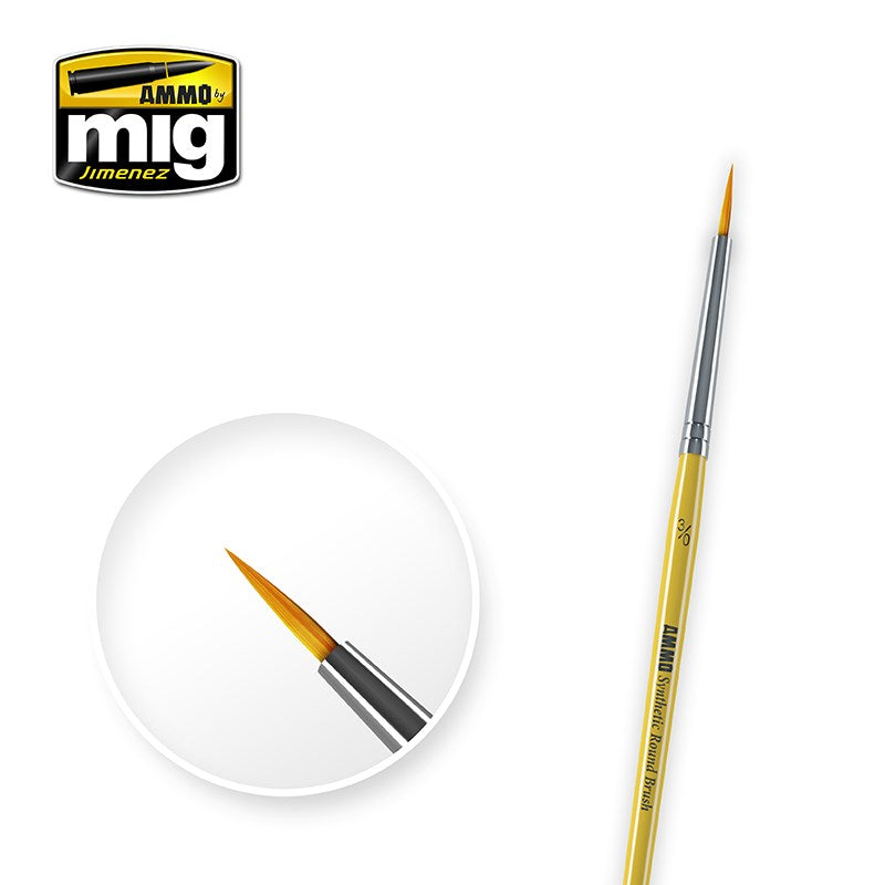 AMMO by Mig Jimenez A.MIG-8611 3/0 SYNTETIC ROUND BRUSH (1885215916081)