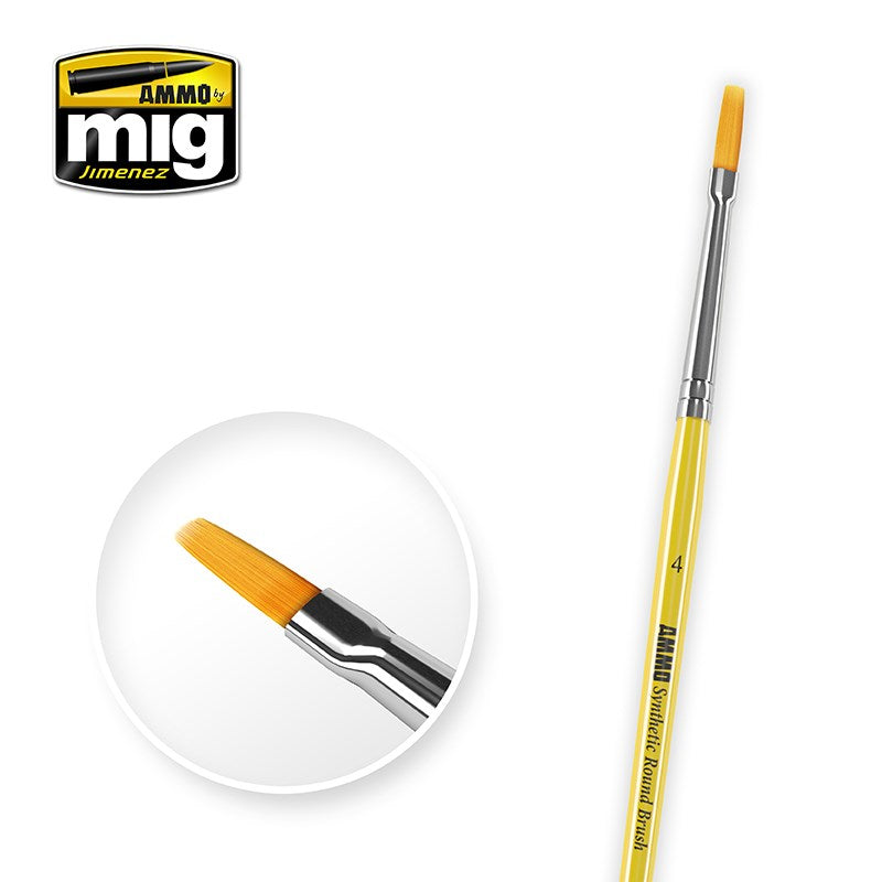 AMMO by Mig Jimenez A.MIG-8620 4 SYNTETIC FLAT BRUSH (1885216571441)