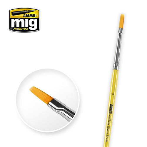 AMMO by Mig Jimenez A.MIG-8620 4 SYNTETIC FLAT BRUSH (1885216571441)