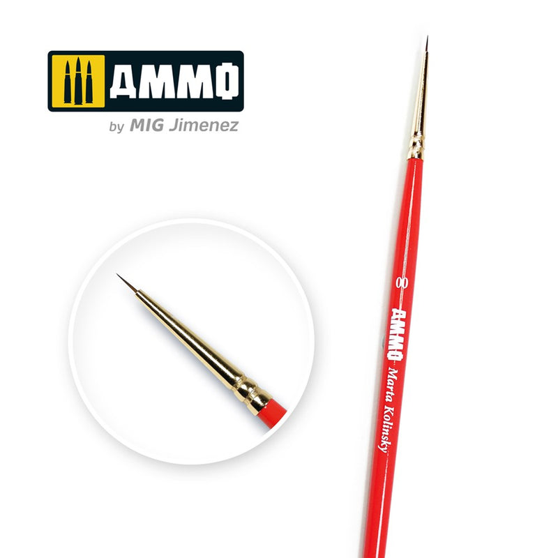 AMMO by Mig Jimenez A.MIG-8709 SIZE 00 AMMO MARTA KOLINSKY BRUSH - Hobby City NZ