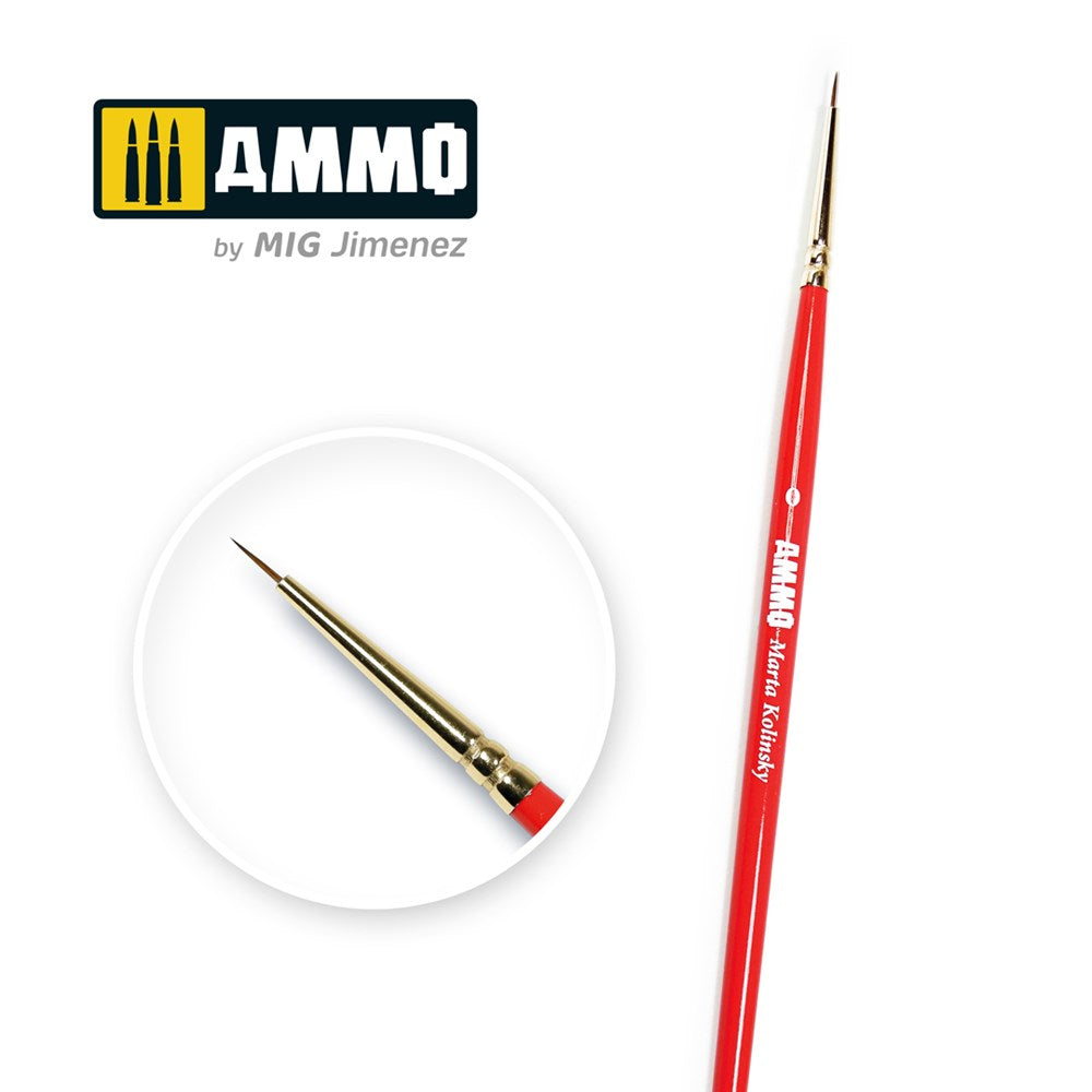 AMMO by Mig Jimenez A.MIG-8710 SIZE 0 AMMO MARTA KOLINSKY BRUSH (8170397630701)