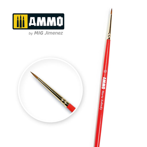 AMMO by Mig Jimenez A.MIG-8712 SIZE 1.5 AMMO MARTA KOLINSKY BRUSH - Hobby City NZ