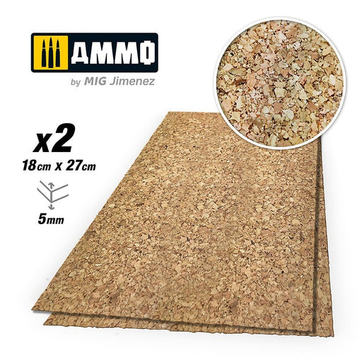 AMMO by Mig Jimenez A.MIG-8845 CREATE CORK Thick Grain (5mm) 2 pcs - Hobby City NZ