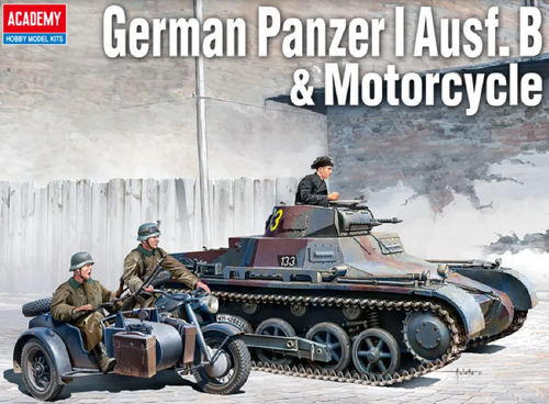Academy 13556 1/35 GERMAN PANZER I W/MB & SIDECAR (8950411231469)