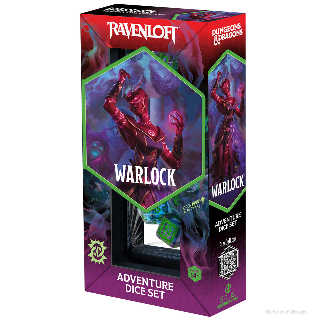 Dungeons & Dragons Adventure Dice Warlock: Purple, Green - SDZ2002-36