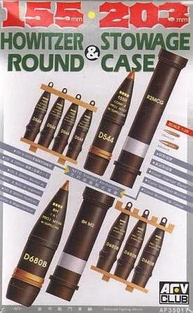 AFV Club AF35017 1/35 155/203mm Howitzer Round & Storage Case (8964696342765)