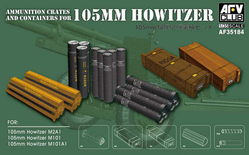 AFV Club 35184 1/35 Ammunition Crates And Containers For 105mm Howitzer (M101/M101A1/M2A1) (9120452280557)