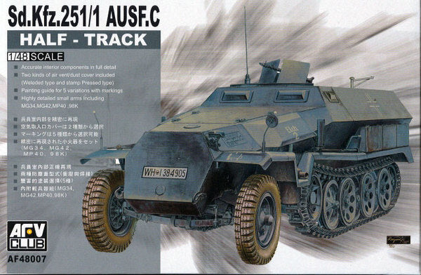 AFV Club AF48007 1/48 German Sd.Kfz.25 Ausf.C Half-Track - Hobby City NZ (8964704534765)