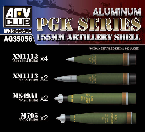 AFV Club AG35056 1/35 155MM Artillery Shell PGK Series (8964705353965)