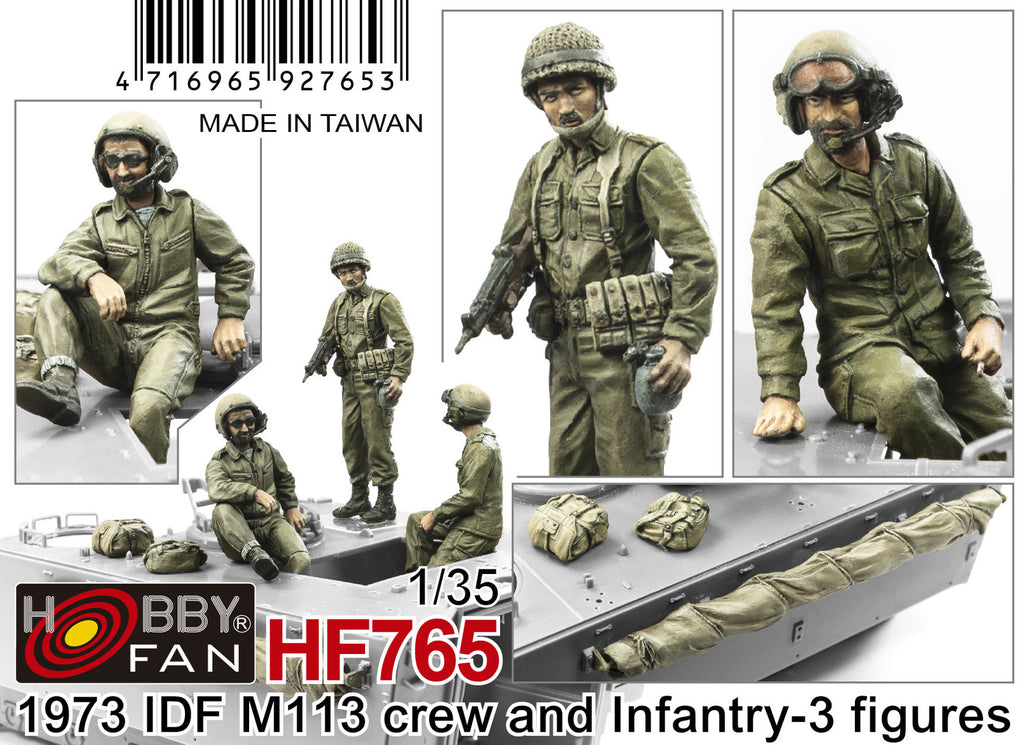 AFV Club HF765 1/35 1973 IDF M113 Crew & Infantry-3figures w/Accessories (9120455131373)