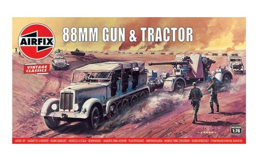 Airfix 02303V 1/76 Vintage Classics: 88mm Gun and Tractor (8339838107885)