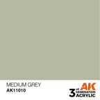 AK Interactive AK11010 Medium Grey Acrylic Paint 17ml 3rd Generation