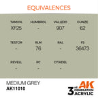 AK Interactive AK11010 Medium Grey Acrylic Paint 17ml 3rd Generation