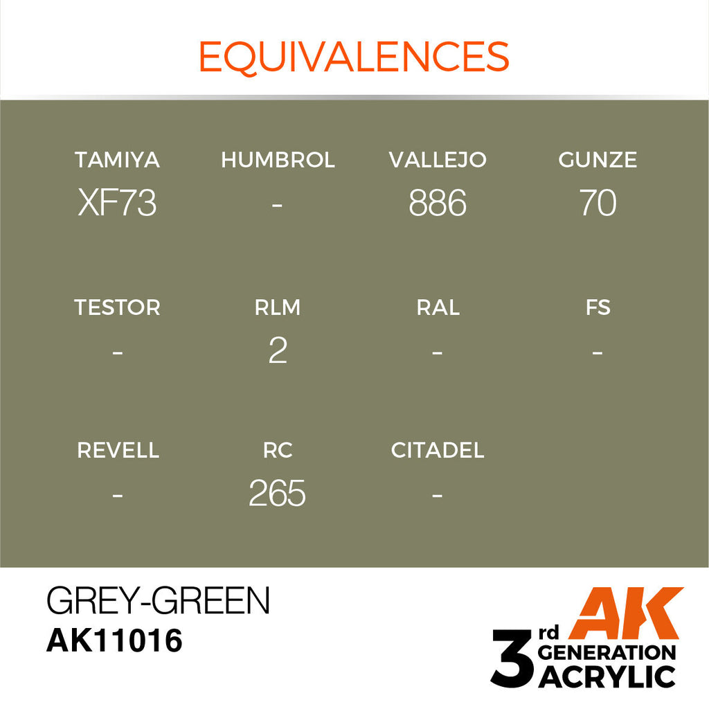 AK Interactive AK11016 Grey-Green Acrylic Paint 17ml 3rd Generation