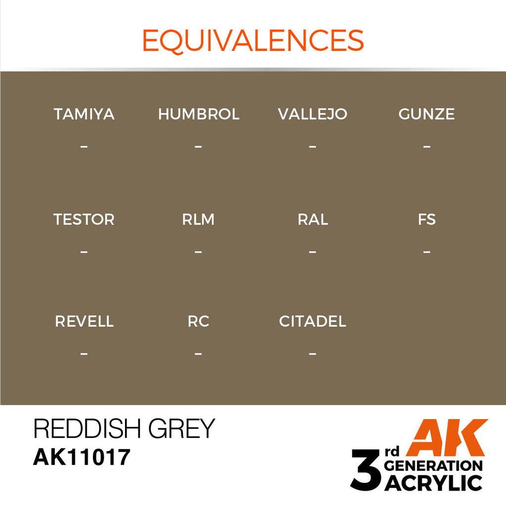 AK Interactive AK11017 Reddish Grey Acrylic Paint 17ml 3rd Generation