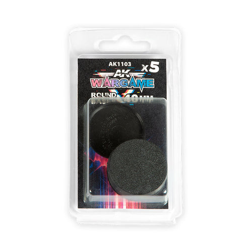 AK Interactive Plastic Wargame Bases Round 40mm
