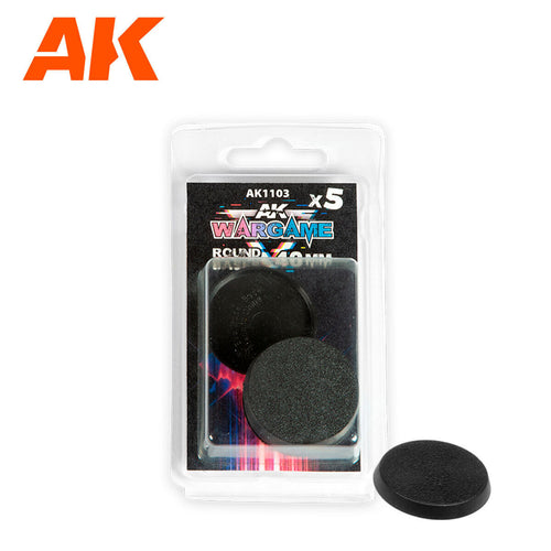 AK Interactive Plastic Wargame Bases Round 40mm (2)