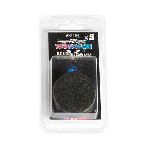 AK Interactive Plastic Wargame Bases Round 50mm