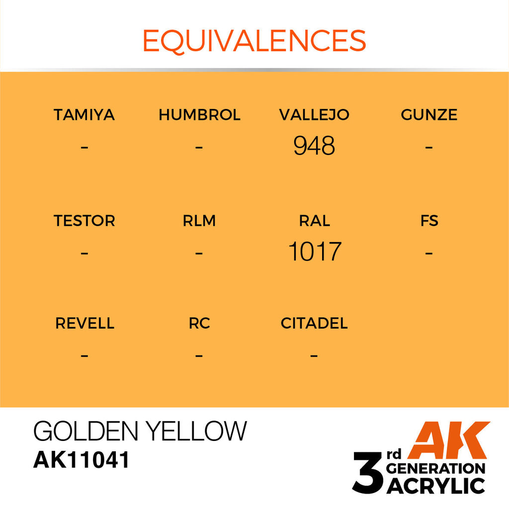 AK Interactive Golden Yellow Acrylic Paint 17ml 3rd Generation (3)