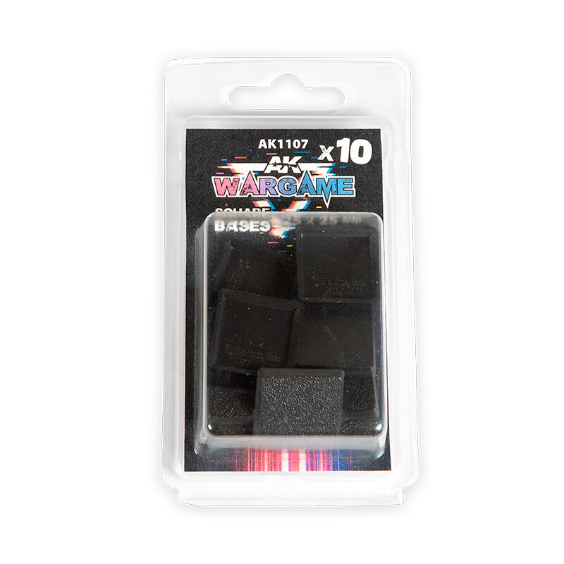 AK Interactive Plastic Wargame Bases Square 25x25mm