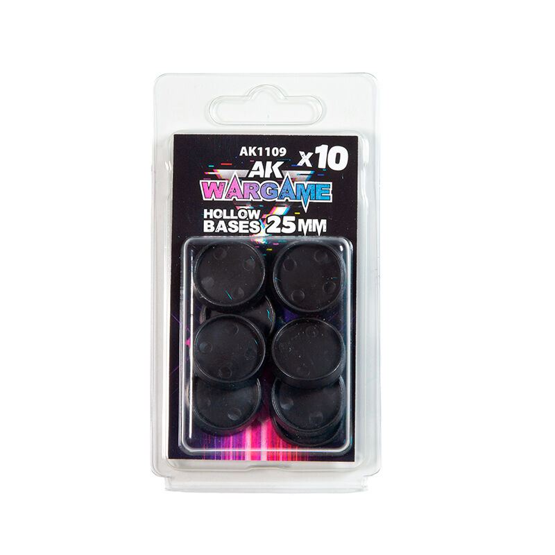 AK Interactive Plastic Wargame Bases Hollow Base 25mm - 10 units
