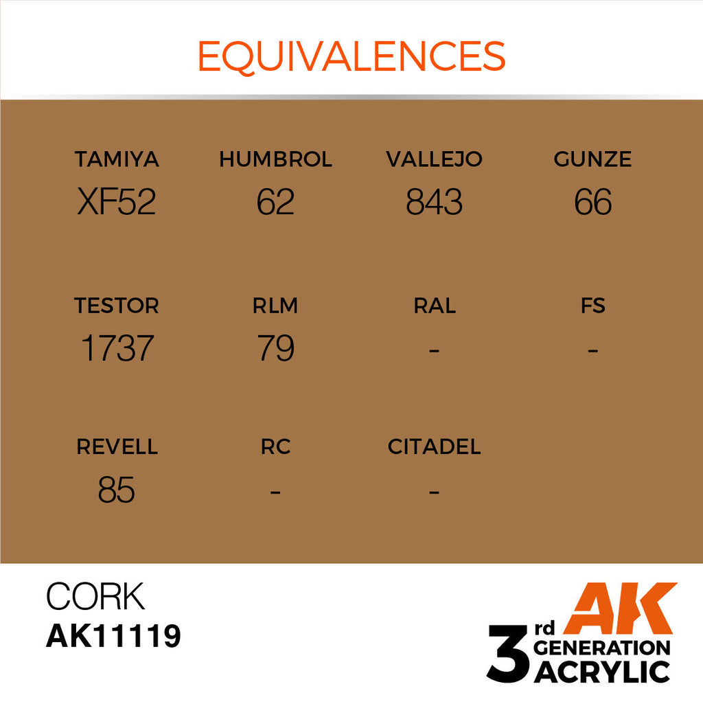 AK Interactive AK11119 Cork Acrylic Paint 17ml 3rd Generation