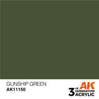 AK Interactive AK11150 Gunship Green Acrylic Paint 17ml 3rd Generation