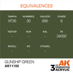 AK Interactive AK11150 Gunship Green Acrylic Paint 17ml 3rd Generation