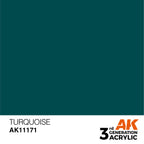 AK Interactive AK11171 Turquoise Acrylic Paint 17ml 3rd Generation