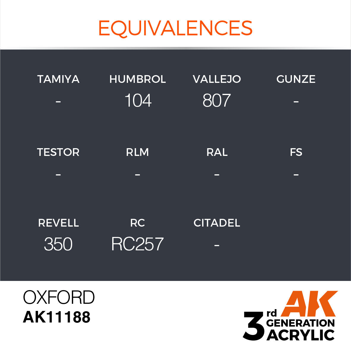 AK Interactive AK11188 Oxford Acrylic Paint 17ml 3rd Generation