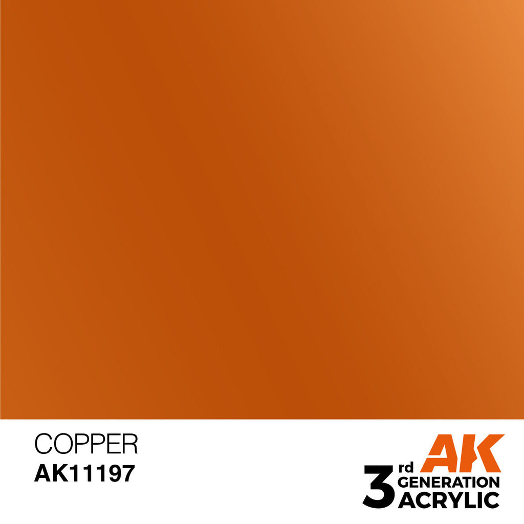 AK Interactive AK11197 Copper Metallic Acrylic Paint 17ml 3rd Generation