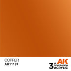 AK Interactive AK11197 Copper Metallic Acrylic Paint 17ml 3rd Generation