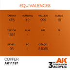 AK Interactive AK11197 Copper Metallic Acrylic Paint 17ml 3rd Generation