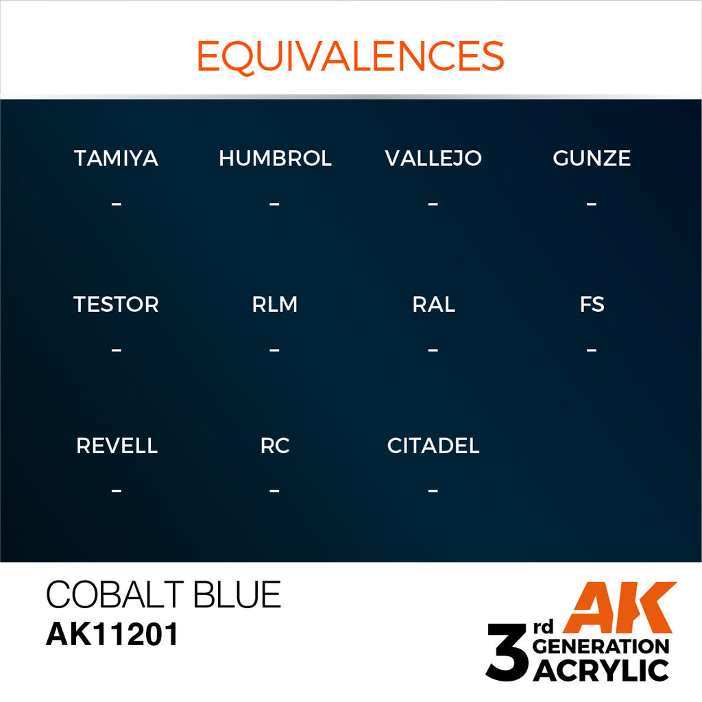 AK Interactive AK11201 Cobalt Blue Metallic Acrylic Paint 17ml 3rd Generation