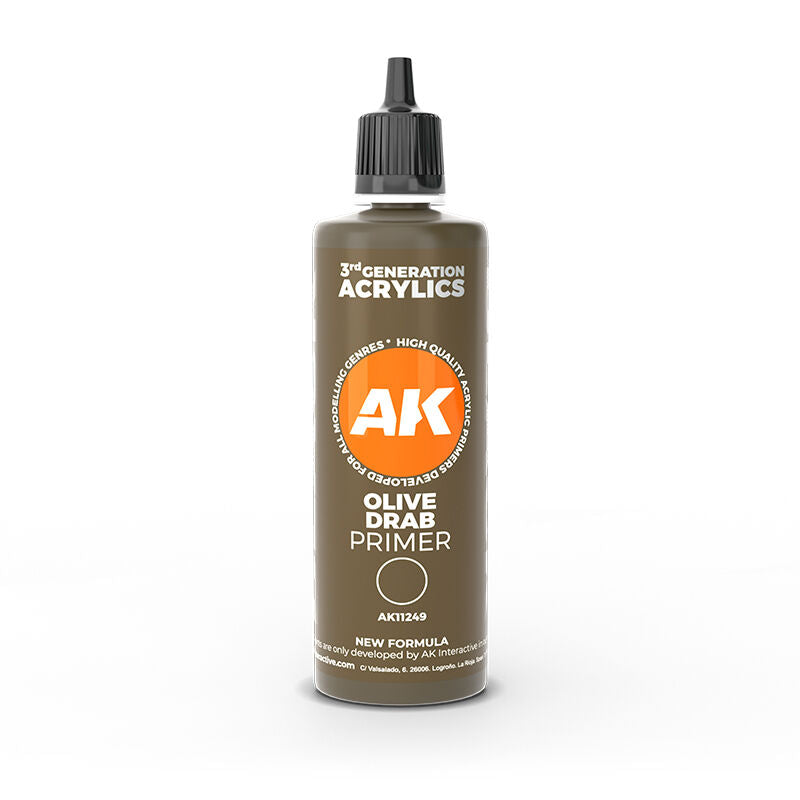 AK Interactive AK11249 Olive Drab Surface Primer 100ml 3rd Generation