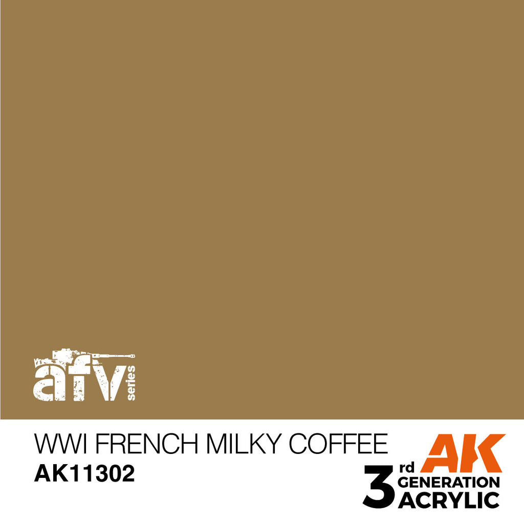 AK Interactive AFV Series WWI French Milky Coffee Acrylic Paint 17ml (2)
