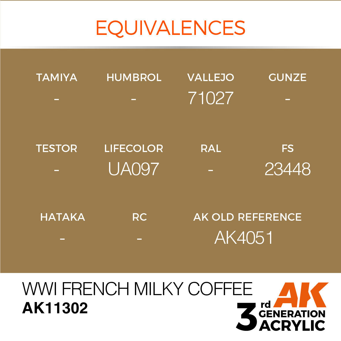 AK Interactive AFV Series WWI French Milky Coffee Acrylic Paint 17ml (3)