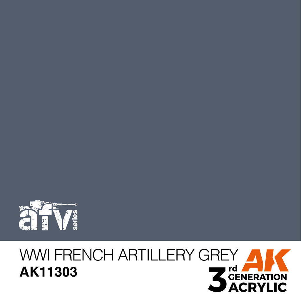 AK Interactive AFV Series WWI French Artillery Grey Acrylic Paint 17ml (2)