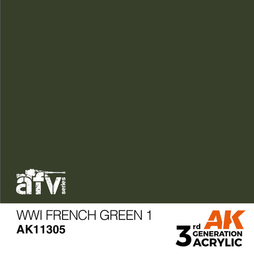 AK Interactive AFV Series WWI French Green 1 Acrylic Paint 17ml 3rd (2)