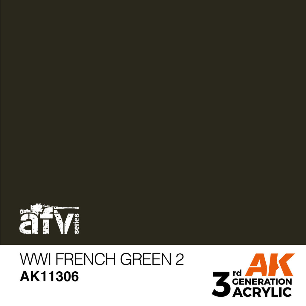 AK Interactive AFV Series WWI French Green 2 Acrylic Paint 17ml 3rd (2)