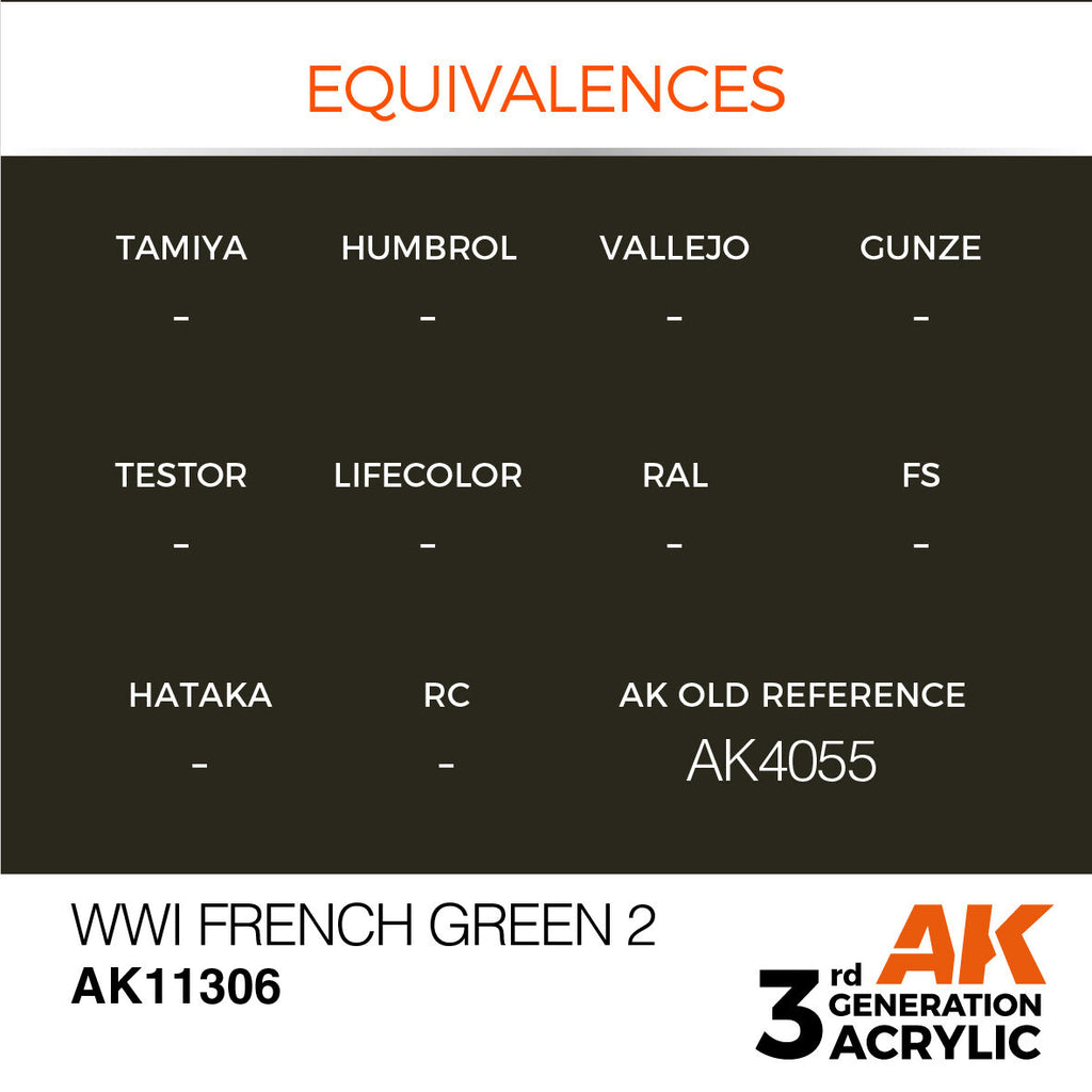 AK Interactive AFV Series WWI French Green 2 Acrylic Paint 17ml 3rd (3)