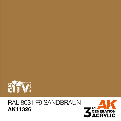 AK Interactive AFV Series RAL 8031 F9 Sandbraun Acrylic Paint 17ml 3rd (2)