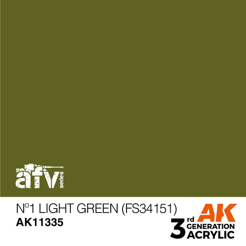 AK Interactive AFV Series No1 Light Green (FS34151) Acrylic Paint 17ml (2)