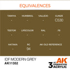 AK Interactive AK11352 AFV Series IDF Modern Grey Acrylic Paint 17ml 3rd Generation