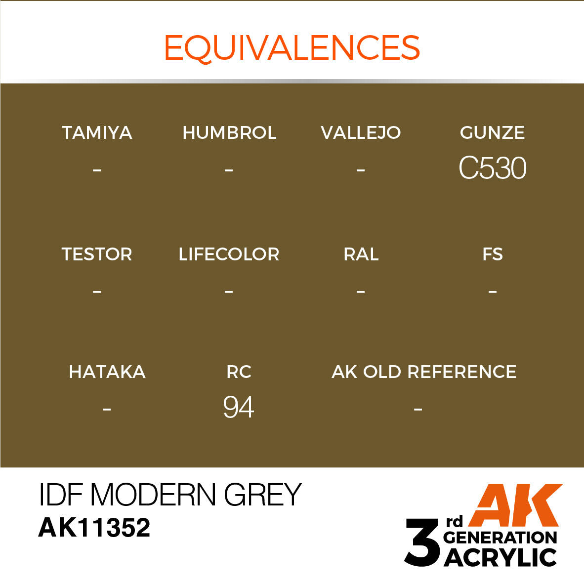 AK Interactive AK11352 AFV Series IDF Modern Grey Acrylic Paint 17ml 3rd Generation